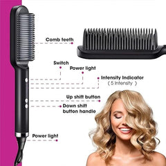 Hair Straightening Comb/Brush, Curling Comb Dual-Purpose Hair Straightener Styling Comb, Splint Does Not Damage The Inner Buckle for Professional Salon at Home (Random colors)