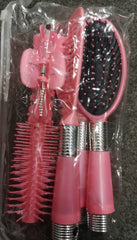 Pink 4 Piece Hair Brush Set Providing Premium Quality With Fashionable Design Comfortable Grip
