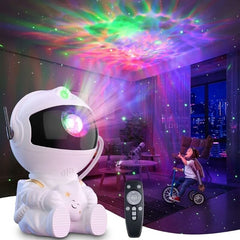 Astronaut Starry Sky Galaxy Projector Rotating Nebula Night Light with Remote Control & Timer for Kids Room & Home Decor ( random )